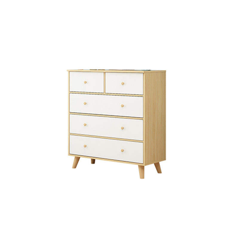 Contemporáneo 35.43 "Cofre de madera de alto, cofre de acento rectangular con cajones