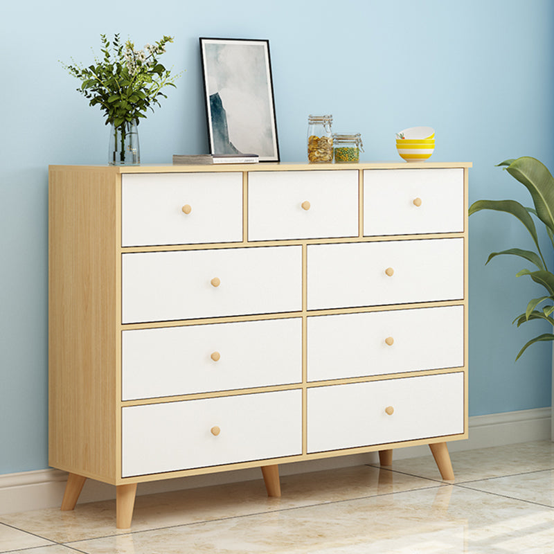 Contemporáneo 35.43 "Cofre de madera de alto, cofre de acento rectangular con cajones