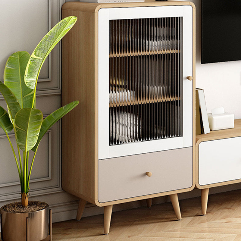 46.45'"Tall 1- Door Wooden Cabinet, Rectangle Accent Cabinet with Drawer Clearhalo 'Cabinets & Chests' 'cabinets_chests' 'furn' 'furn_cabinets_chests' 'Furniture' 'Living Room Furniture' 5826303