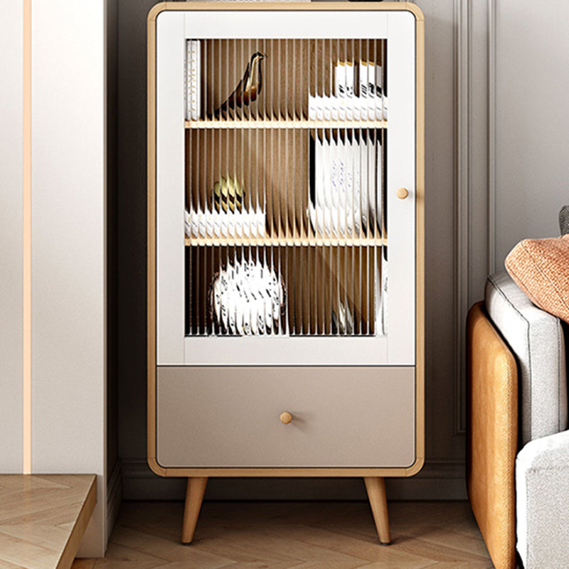 46.45'"Tall 1- Door Wooden Cabinet, Rectangle Accent Cabinet with Drawer Natural Clearhalo 'Cabinets & Chests' 'cabinets_chests' 'furn' 'furn_cabinets_chests' 'Furniture' 'Living Room Furniture' 5826311