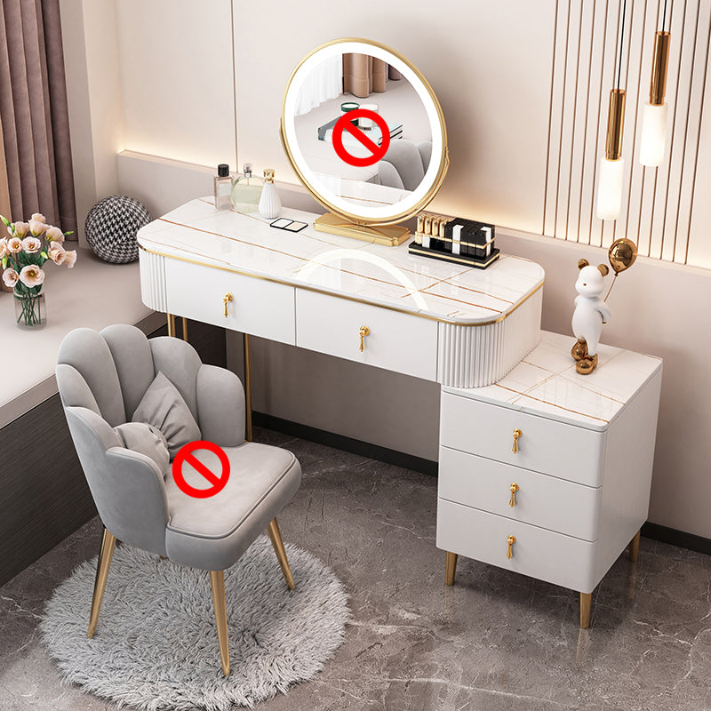 Table du maquillage en pierre Table de bureau en métal et commode en bois d'ingénierie