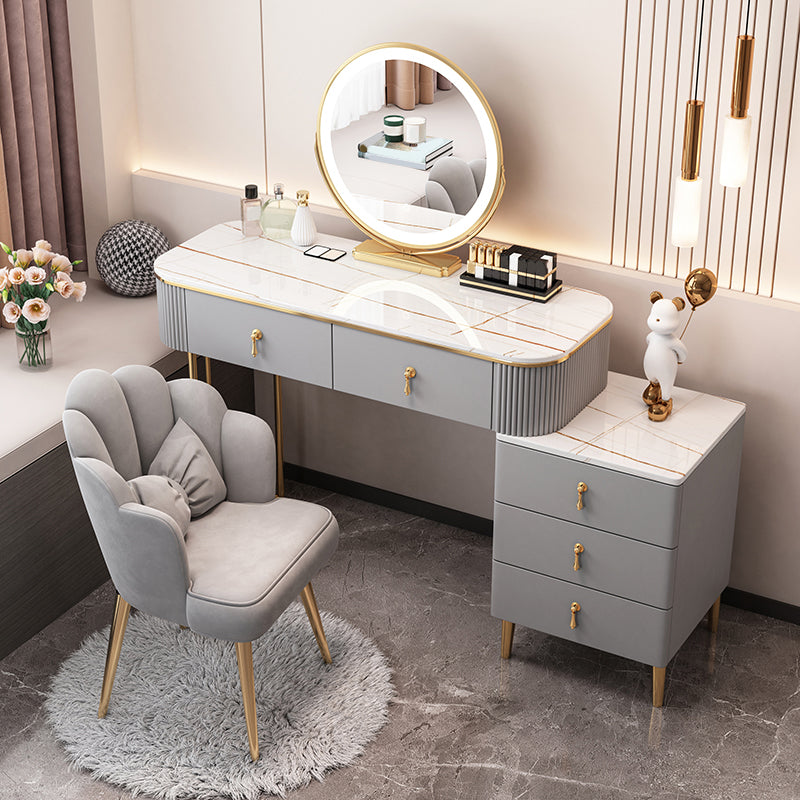 Table du maquillage en pierre Table de bureau en métal et commode en bois d'ingénierie