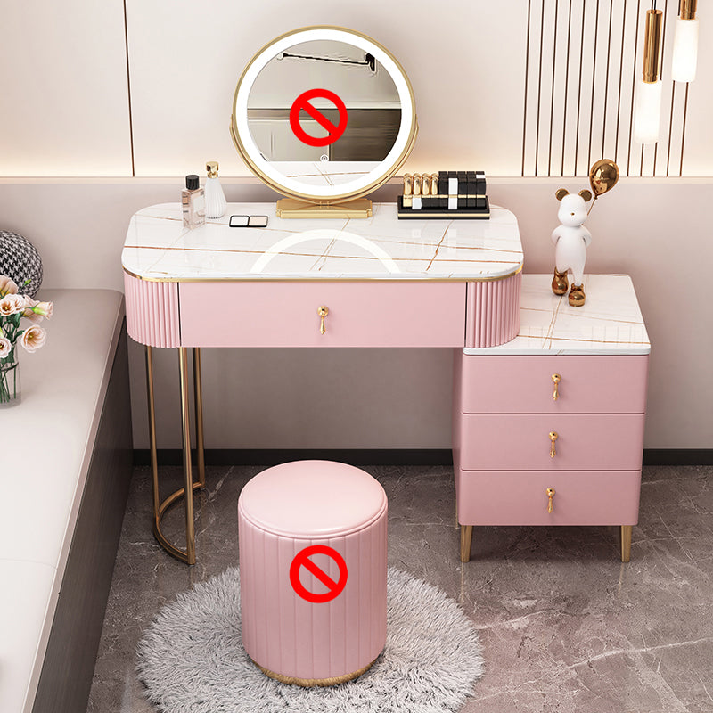 Table du maquillage en pierre Table de bureau en métal et commode en bois d'ingénierie