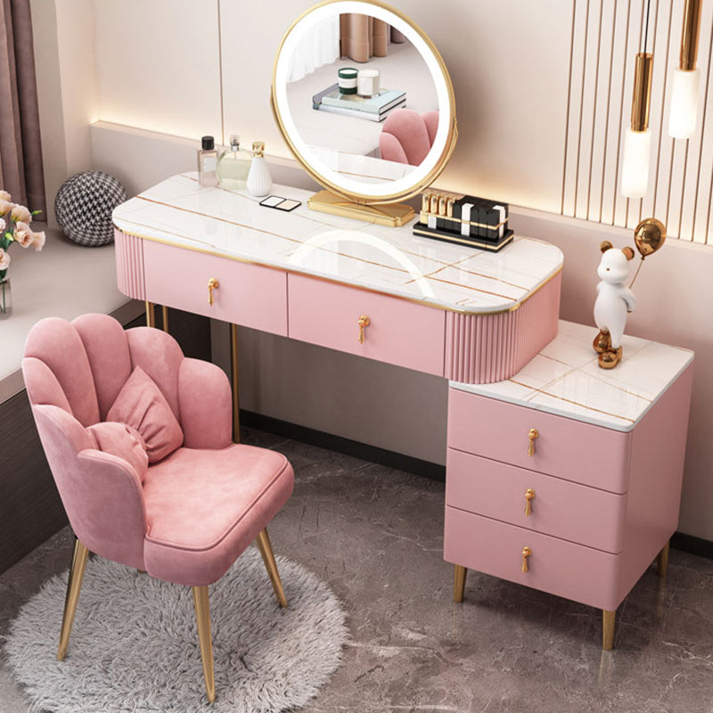 Table du maquillage en pierre Table de bureau en métal et commode en bois d'ingénierie