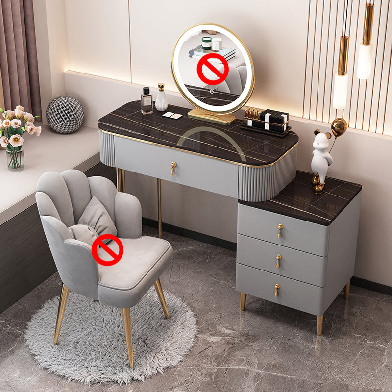 Table du maquillage en pierre Table de bureau en métal et commode en bois d'ingénierie