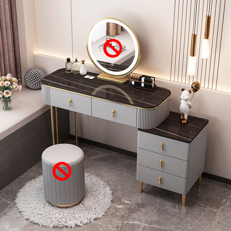Table du maquillage en pierre Table de bureau en métal et commode en bois d'ingénierie