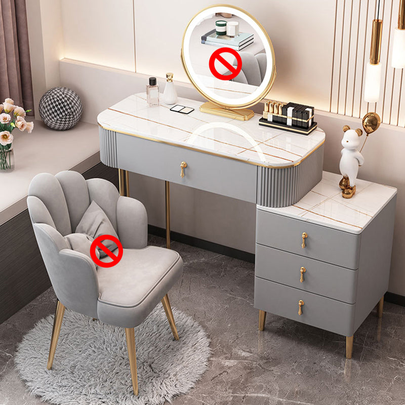 Table du maquillage en pierre Table de bureau en métal et commode en bois d'ingénierie