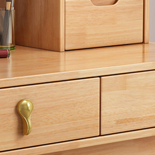 Comò in legno massiccio scandinavo vanità set con sgabello e specchio