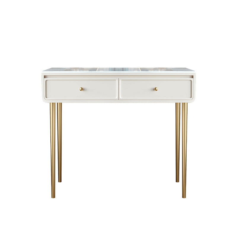 2つの引き出しを備えた木材の虚栄心石トップドレッシングテーブルの白い