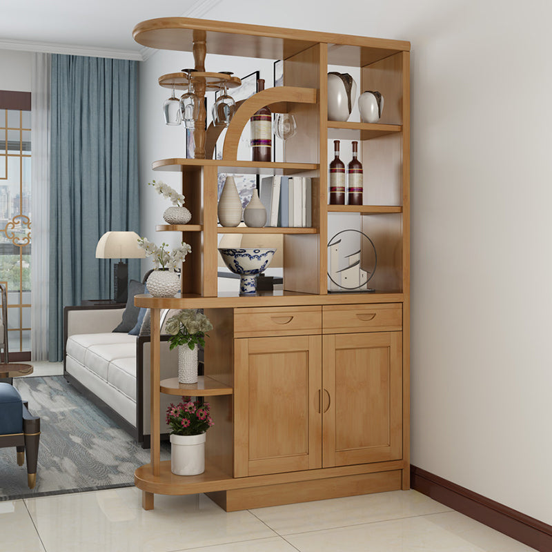 Mid-Century Modern Wine Glass Stemware Rack Holder Rubberwood Freestanding Wine Rack Light Brown Clearhalo 'furn' 'furn_wine_racks' 'Furniture' 'Kitchen & Dining Furniture' 'Wine Racks' 'wine_racks' 5828120