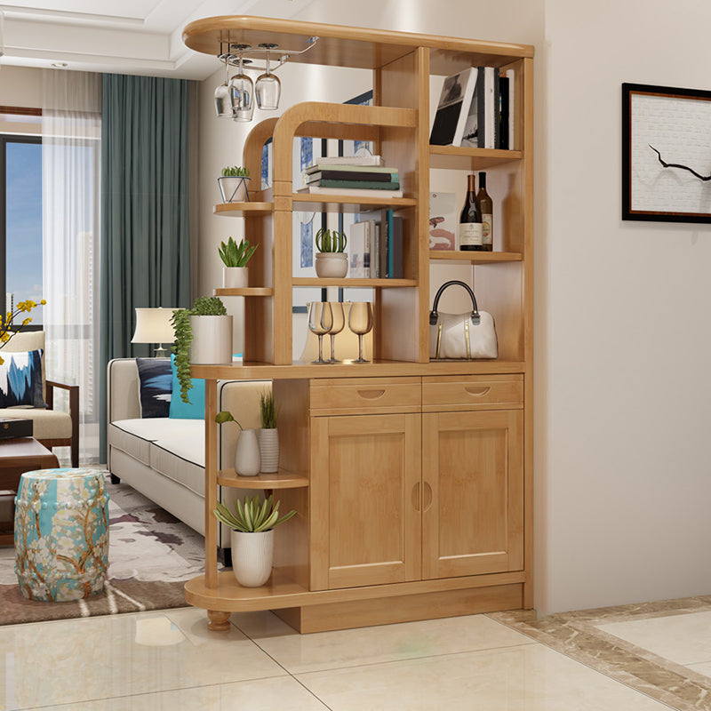 Mid-Century Modern Wine Glass Stemware Rack Holder Rubberwood Freestanding Wine Rack Tan Clearhalo 'furn' 'furn_wine_racks' 'Furniture' 'Kitchen & Dining Furniture' 'Wine Racks' 'wine_racks' 5828124