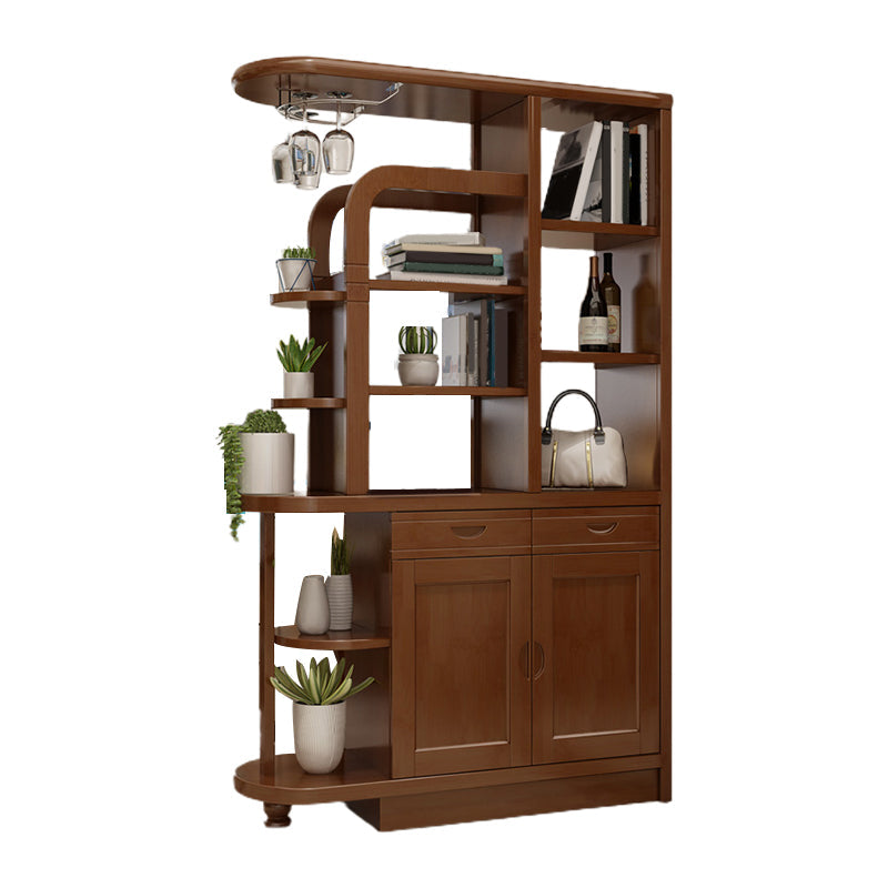 Mid-Century Modern Wine Glass Stemware Rack Holder Rubberwood Freestanding Wine Rack Clearhalo 'furn' 'furn_wine_racks' 'Furniture' 'Kitchen & Dining Furniture' 'Wine Racks' 'wine_racks' 5828125