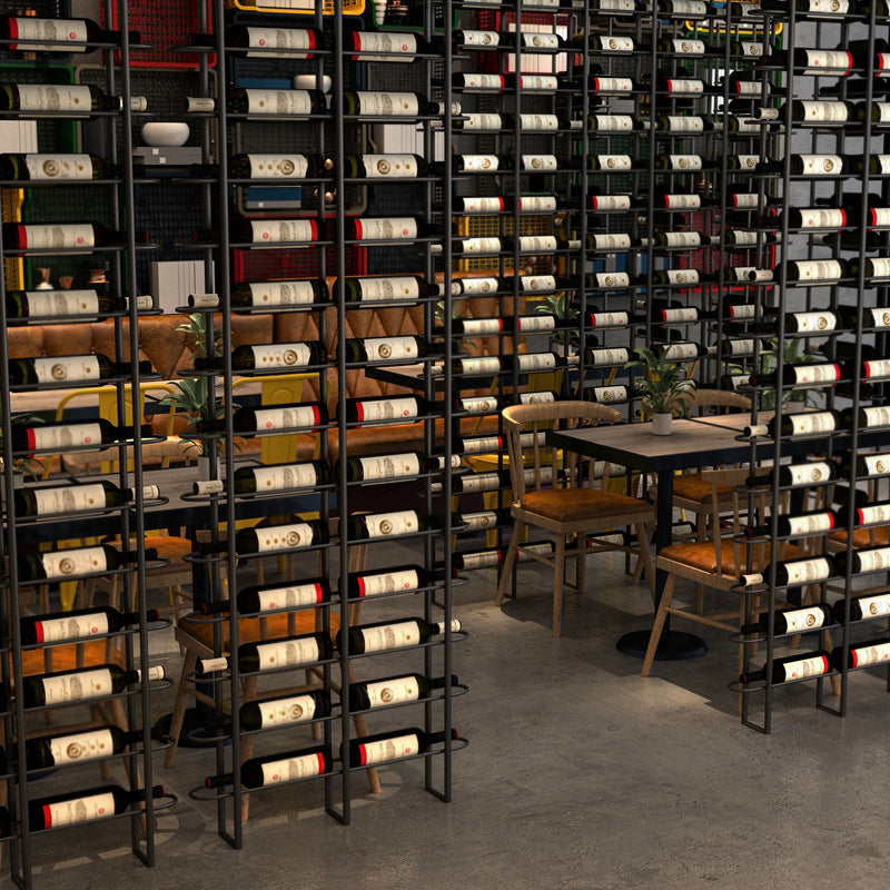 Floor Industrial Wine Rack Bottle Black Iron Bottle Holder for Bar Clearhalo 'furn' 'furn_wine_racks' 'Furniture' 'Kitchen & Dining Furniture' 'Wine Racks' 'wine_racks' 5828156