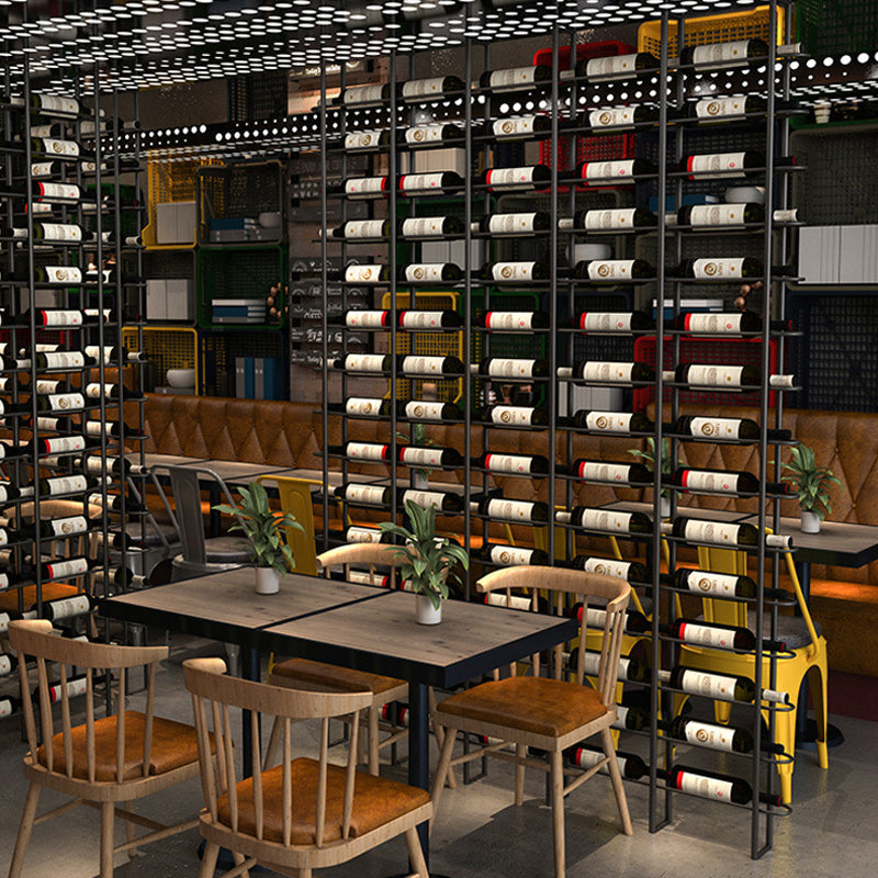 Floor Industrial Wine Rack Bottle Black Iron Bottle Holder for Bar Clearhalo 'furn' 'furn_wine_racks' 'Furniture' 'Kitchen & Dining Furniture' 'Wine Racks' 'wine_racks' 5828160