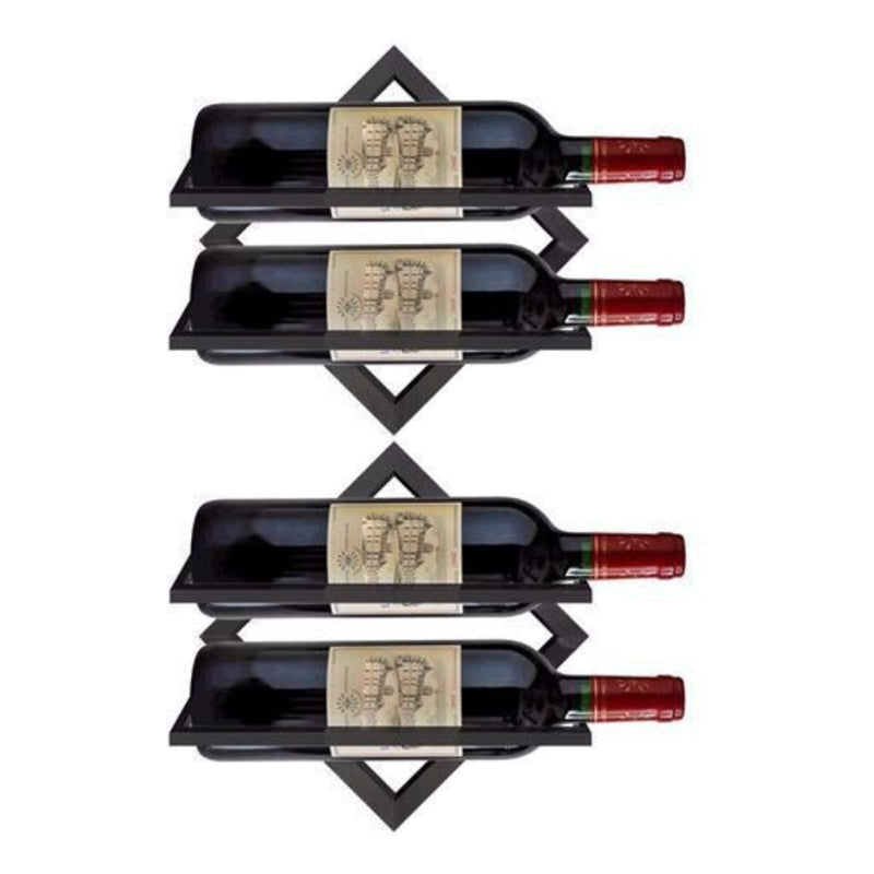 Wall Mounted Wine Holder Metal Home Wine Glass Stemware Rack Holder Wine Bottle Rack Black 2 Piece Set Clearhalo 'furn' 'furn_wine_racks' 'Furniture' 'Kitchen & Dining Furniture' 'Wine Racks' 'wine_racks' 5828200