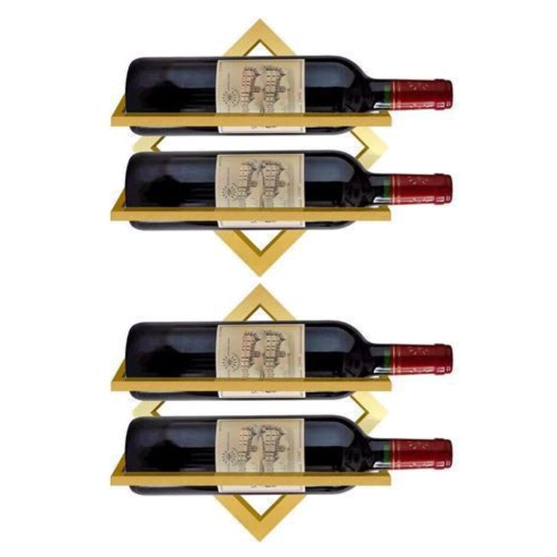 Wall Mounted Wine Holder Metal Home Wine Glass Stemware Rack Holder Wine Bottle Rack Gold 2 Piece Set Clearhalo 'furn' 'furn_wine_racks' 'Furniture' 'Kitchen & Dining Furniture' 'Wine Racks' 'wine_racks' 5828212