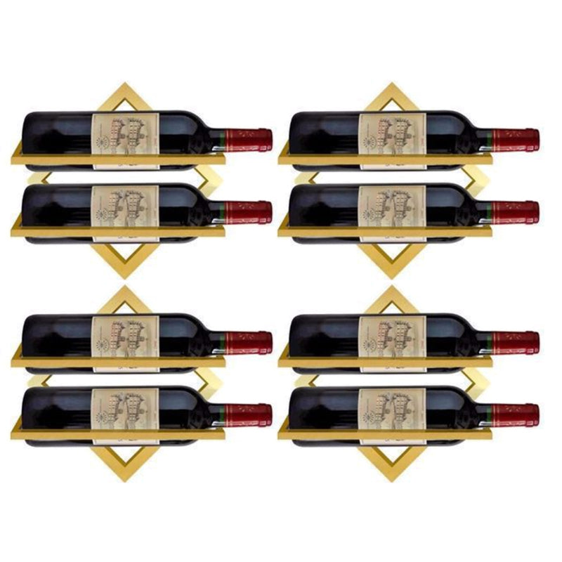 Wall Mounted Wine Holder Metal Home Wine Glass Stemware Rack Holder Wine Bottle Rack Gold 4 Piece Set Clearhalo 'furn' 'furn_wine_racks' 'Furniture' 'Kitchen & Dining Furniture' 'Wine Racks' 'wine_racks' 5828215