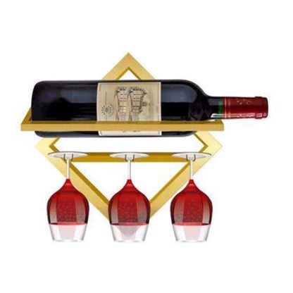 Wall Mounted Wine Holder Metal Home Wine Glass Stemware Rack Holder Wine Bottle & Glass Rack Gold 1 Piece Clearhalo 'furn' 'furn_wine_racks' 'Furniture' 'Kitchen & Dining Furniture' 'Wine Racks' 'wine_racks' 5828216