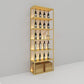 Luxury Floor Wine Shelf Metal Horizontal Wine Racks with Shelf 31.5"L x 14"W x 91"H Light Gold Clearhalo 'furn' 'furn_wine_racks' 'Furniture' 'Kitchen & Dining Furniture' 'Wine Racks' 'wine_racks' 5828355