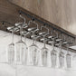 Contemporary Hanging Glass & Stemware Holder Stainless Steel Glass Rack in Black 27"L x 7.1"W x 2.2"H 1 Piece Clearhalo 'furn' 'furn_wine_racks' 'Furniture' 'Kitchen & Dining Furniture' 'Wine Racks' 'wine_racks' 5828371