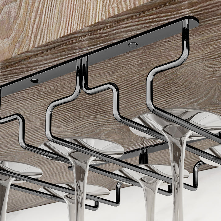 Contemporary Hanging Glass & Stemware Holder Stainless Steel Glass Rack in Black Clearhalo 'furn' 'furn_wine_racks' 'Furniture' 'Kitchen & Dining Furniture' 'Wine Racks' 'wine_racks' 5828379