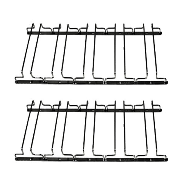 Contemporary Hanging Glass & Stemware Holder Stainless Steel Glass Rack in Black 2 Piece Set Clearhalo 'furn' 'furn_wine_racks' 'Furniture' 'Kitchen & Dining Furniture' 'Wine Racks' 'wine_racks' 5828380