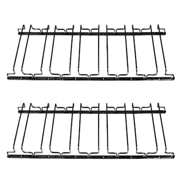 Contemporary Hanging Glass & Stemware Holder Stainless Steel Glass Rack in Black 2 Piece Set Clearhalo 'furn' 'furn_wine_racks' 'Furniture' 'Kitchen & Dining Furniture' 'Wine Racks' 'wine_racks' 5828383