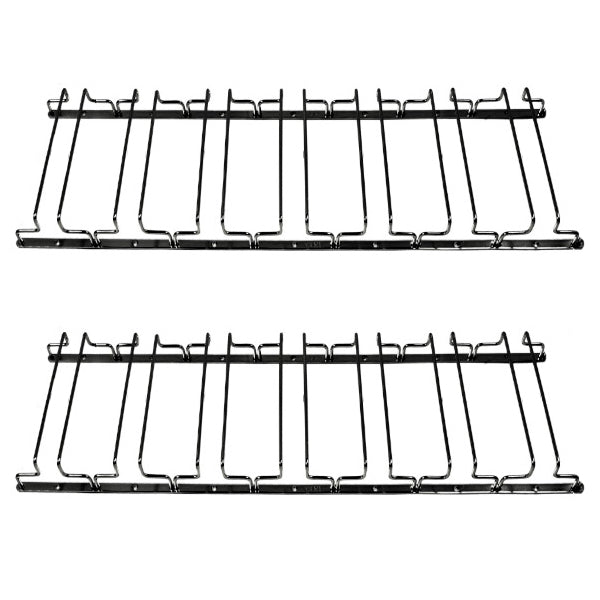 Contemporary Hanging Glass & Stemware Holder Stainless Steel Glass Rack in Black 2 Piece Set Clearhalo 'furn' 'furn_wine_racks' 'Furniture' 'Kitchen & Dining Furniture' 'Wine Racks' 'wine_racks' 5828387