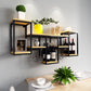 Wall Mounted Wine Holder Manufactured Wood Wine Holder Rack-41.7" X 7.87" X 23.6" Matte Black 1 Piece Clearhalo 'furn' 'furn_wine_racks' 'Furniture' 'Kitchen & Dining Furniture' 'Wine Racks' 'wine_racks' 5828401