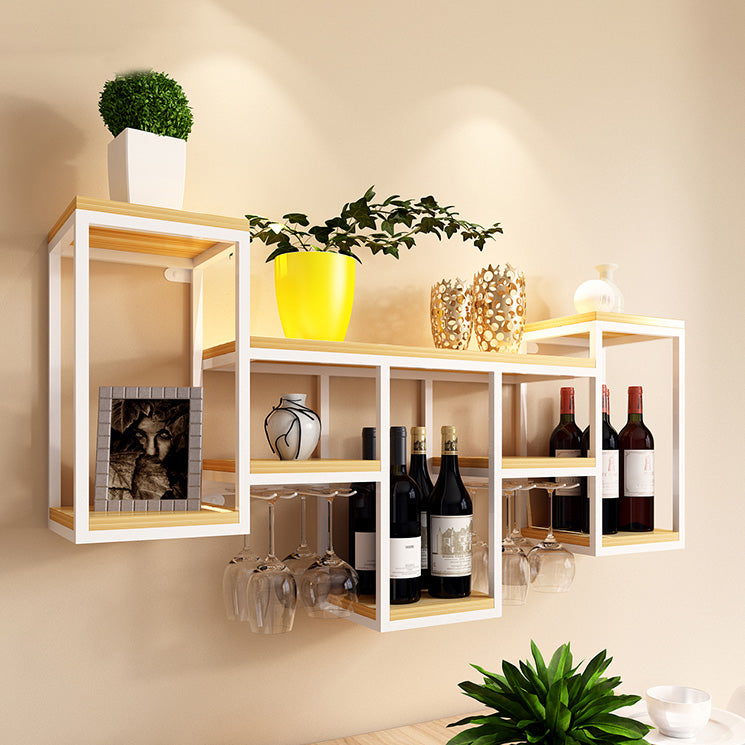 Wall Mounted Wine Holder Manufactured Wood Wine Holder Rack-41.7" X 7.87" X 23.6" White 1 Piece Clearhalo 'furn' 'furn_wine_racks' 'Furniture' 'Kitchen & Dining Furniture' 'Wine Racks' 'wine_racks' 5828402