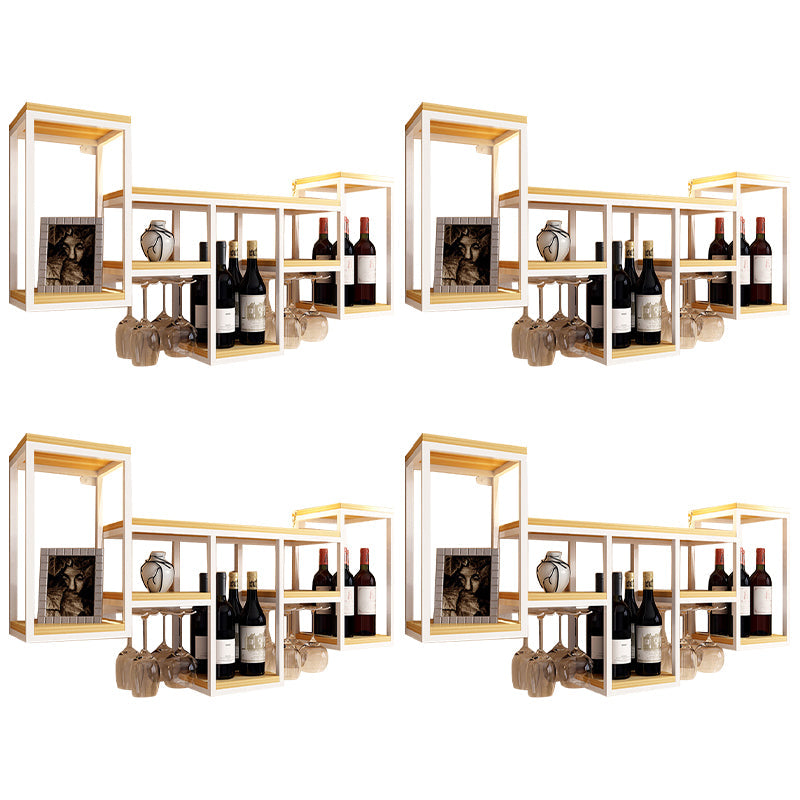 Wall Mounted Wine Holder Manufactured Wood Wine Holder Rack-41.7" X 7.87" X 23.6" White 4 Piece Set Clearhalo 'furn' 'furn_wine_racks' 'Furniture' 'Kitchen & Dining Furniture' 'Wine Racks' 'wine_racks' 5828419