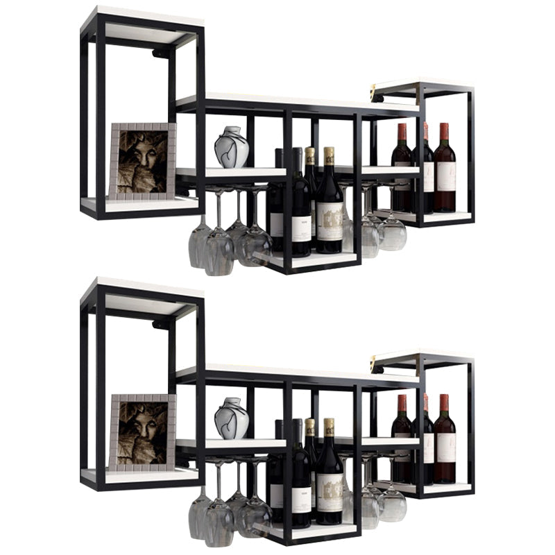 Wall Mounted Wine Holder Manufactured Wood Wine Holder Rack-41.7" X 7.87" X 23.6" Black White 2 Piece Set Clearhalo 'furn' 'furn_wine_racks' 'Furniture' 'Kitchen & Dining Furniture' 'Wine Racks' 'wine_racks' 5828421