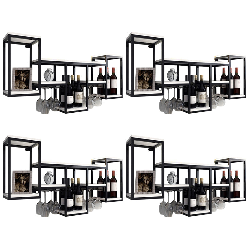 Wall Mounted Wine Holder Manufactured Wood Wine Holder Rack-41.7" X 7.87" X 23.6" Black White 4 Piece Set Clearhalo 'furn' 'furn_wine_racks' 'Furniture' 'Kitchen & Dining Furniture' 'Wine Racks' 'wine_racks' 5828422
