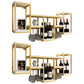 Wall Mounted Wine Holder Manufactured Wood Wine Holder Rack-41.7" X 7.87" X 23.6" White-Gold 2 Piece Set Clearhalo 'furn' 'furn_wine_racks' 'Furniture' 'Kitchen & Dining Furniture' 'Wine Racks' 'wine_racks' 5828424