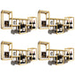 Wall Mounted Wine Holder Manufactured Wood Wine Holder Rack-41.7" X 7.87" X 23.6" White-Gold 4 Piece Set Clearhalo 'furn' 'furn_wine_racks' 'Furniture' 'Kitchen & Dining Furniture' 'Wine Racks' 'wine_racks' 5828426