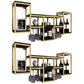 Wall Mounted Wine Holder Manufactured Wood Wine Holder Rack-41.7" X 7.87" X 23.6" Gold-Black 2 Piece Set Clearhalo 'furn' 'furn_wine_racks' 'Furniture' 'Kitchen & Dining Furniture' 'Wine Racks' 'wine_racks' 5828428