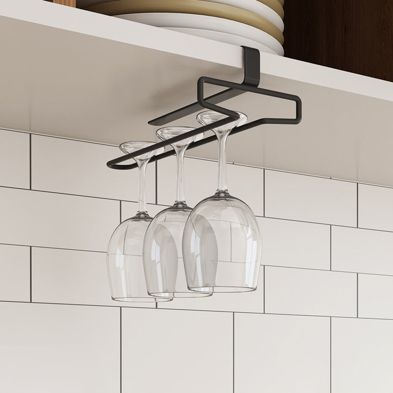 Porta vinicola moderna sospesa in metallo da 0,92 "W Porta dello stelo in nero/argento