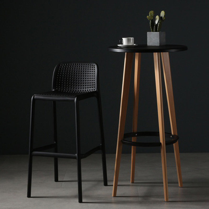 Scandinavian Plastic Barstool Plastic Counter Stool Rectangle Seat in Matte Finish Clearhalo 'Bar Furniture' 'Bar Stools' 'bar_stools' 'furn' 'furn_bar_stools' 'Furniture' 'Kitchen & Dining Furniture' 5828516