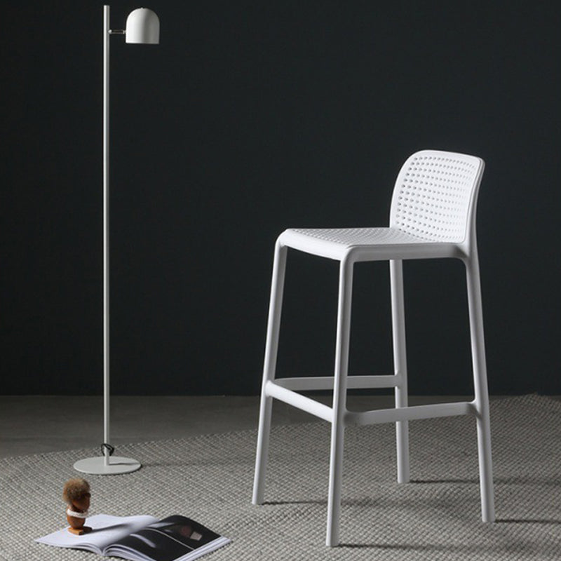 Scandinavian Plastic Barstool Plastic Counter Stool Rectangle Seat in Matte Finish Clearhalo 'Bar Furniture' 'Bar Stools' 'bar_stools' 'furn' 'furn_bar_stools' 'Furniture' 'Kitchen & Dining Furniture' 5828517