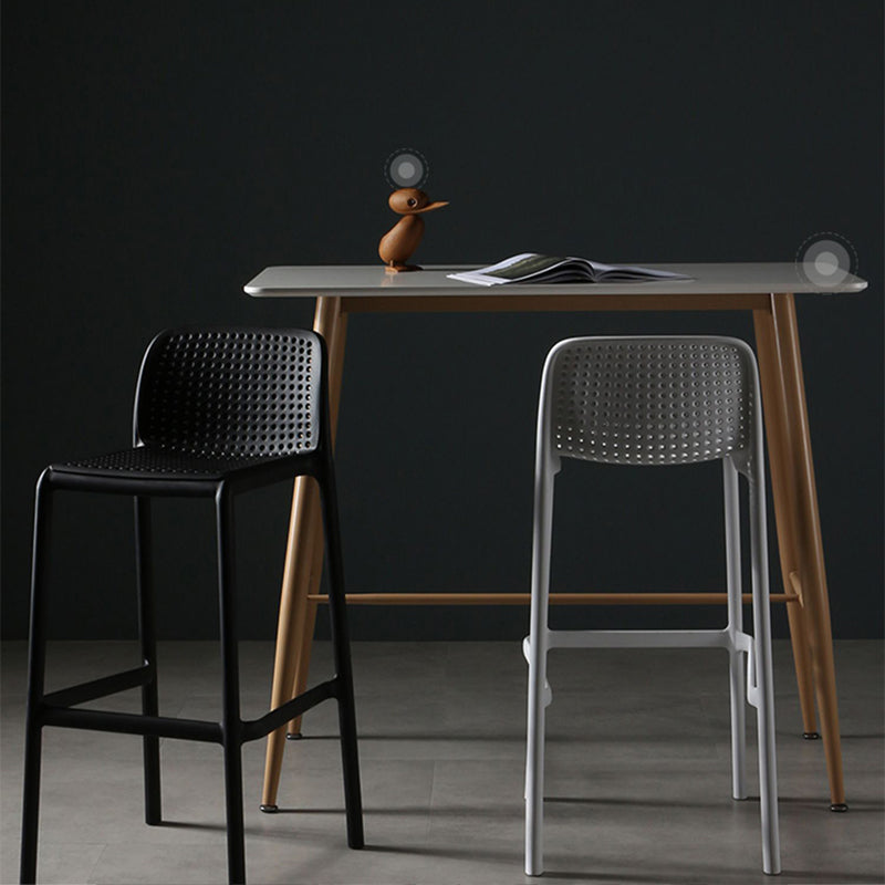 Scandinavian Plastic Barstool Plastic Counter Stool Rectangle Seat in Matte Finish Clearhalo 'Bar Furniture' 'Bar Stools' 'bar_stools' 'furn' 'furn_bar_stools' 'Furniture' 'Kitchen & Dining Furniture' 5828527