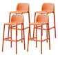 Scandinavian Plastic Barstool Plastic Counter Stool Rectangle Seat in Matte Finish Orange 4 Piece Set Clearhalo 'Bar Furniture' 'Bar Stools' 'bar_stools' 'furn' 'furn_bar_stools' 'Furniture' 'Kitchen & Dining Furniture' 5828528