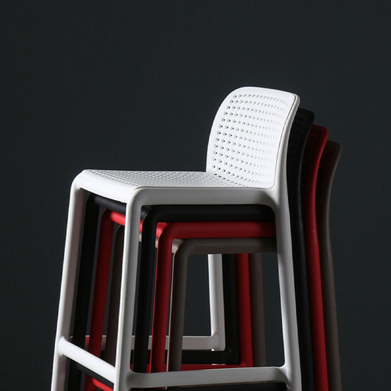 Scandinavian Plastic Barstool Plastic Counter Stool Rectangle Seat in Matte Finish Clearhalo 'Bar Furniture' 'Bar Stools' 'bar_stools' 'furn' 'furn_bar_stools' 'Furniture' 'Kitchen & Dining Furniture' 5828529