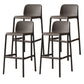 Scandinavian Plastic Barstool Plastic Counter Stool Rectangle Seat in Matte Finish Brown 4 Piece Set Clearhalo 'Bar Furniture' 'Bar Stools' 'bar_stools' 'furn' 'furn_bar_stools' 'Furniture' 'Kitchen & Dining Furniture' 5828530
