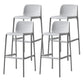 Scandinavian Plastic Barstool Plastic Counter Stool Rectangle Seat in Matte Finish White 4 Piece Set Clearhalo 'Bar Furniture' 'Bar Stools' 'bar_stools' 'furn' 'furn_bar_stools' 'Furniture' 'Kitchen & Dining Furniture' 5828532