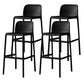 Scandinavian Plastic Barstool Plastic Counter Stool Rectangle Seat in Matte Finish Black 4 Piece Set Clearhalo 'Bar Furniture' 'Bar Stools' 'bar_stools' 'furn' 'furn_bar_stools' 'Furniture' 'Kitchen & Dining Furniture' 5828533
