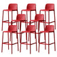 Scandinavian Plastic Barstool Plastic Counter Stool Rectangle Seat in Matte Finish Red 8 Piece Set Clearhalo 'Bar Furniture' 'Bar Stools' 'bar_stools' 'furn' 'furn_bar_stools' 'Furniture' 'Kitchen & Dining Furniture' 5828535