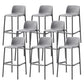 Scandinavian Plastic Barstool Plastic Counter Stool Rectangle Seat in Matte Finish Grey 8 Piece Set Clearhalo 'Bar Furniture' 'Bar Stools' 'bar_stools' 'furn' 'furn_bar_stools' 'Furniture' 'Kitchen & Dining Furniture' 5828536