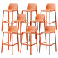 Scandinavian Plastic Barstool Plastic Counter Stool Rectangle Seat in Matte Finish Orange 8 Piece Set Clearhalo 'Bar Furniture' 'Bar Stools' 'bar_stools' 'furn' 'furn_bar_stools' 'Furniture' 'Kitchen & Dining Furniture' 5828537