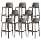 Scandinavian Plastic Barstool Plastic Counter Stool Rectangle Seat in Matte Finish Brown 8 Piece Set Clearhalo 'Bar Furniture' 'Bar Stools' 'bar_stools' 'furn' 'furn_bar_stools' 'Furniture' 'Kitchen & Dining Furniture' 5828538