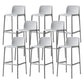 Scandinavian Plastic Barstool Plastic Counter Stool Rectangle Seat in Matte Finish White 8 Piece Set Clearhalo 'Bar Furniture' 'Bar Stools' 'bar_stools' 'furn' 'furn_bar_stools' 'Furniture' 'Kitchen & Dining Furniture' 5828539